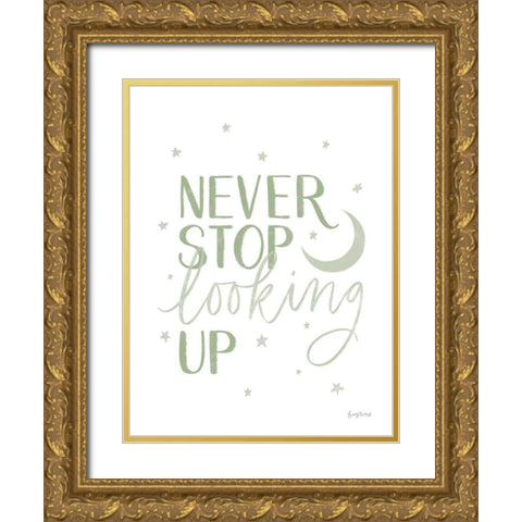 Little Child I Sage Gold Ornate Wood Framed Art Print with Double Matting by Thorns, Becky
