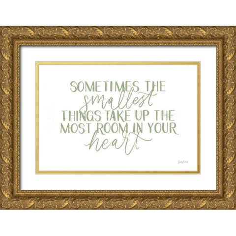 Little Child II Sage Gold Ornate Wood Framed Art Print with Double Matting by Thorns, Becky