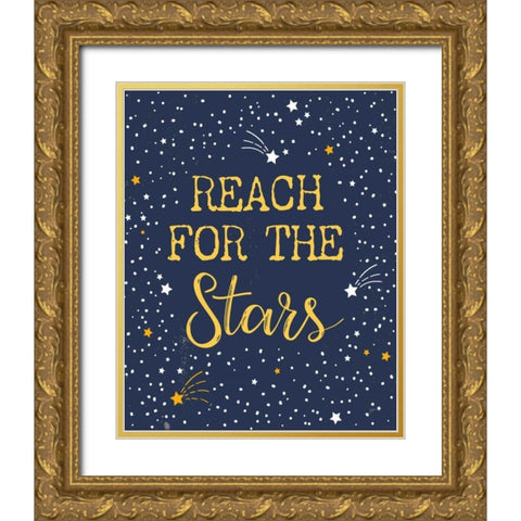 Reach for the Stars Gold Ornate Wood Framed Art Print with Double Matting by Panganiban, Karyn