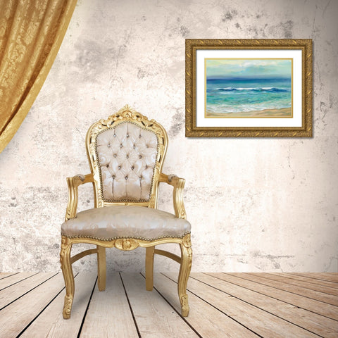 Seaside Sunrise Gold Ornate Wood Framed Art Print with Double Matting by Vassileva, Silvia