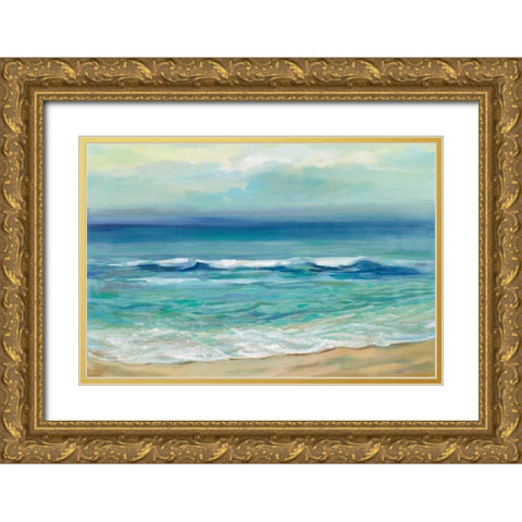 Seaside Sunrise Gold Ornate Wood Framed Art Print with Double Matting by Vassileva, Silvia