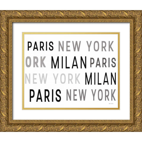 Forever Fashion Pattern IV Dark Crop Gold Ornate Wood Framed Art Print with Double Matting by Fabiano, Marco