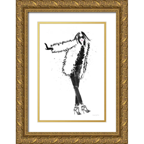 Uptown Fashion II Gold Ornate Wood Framed Art Print with Double Matting by Charro, Mercedes Lopez