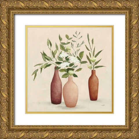 Natural Bouquet I Light Gold Ornate Wood Framed Art Print with Double Matting by Purinton, Julia
