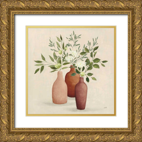 Natural Bouquet II Light Gold Ornate Wood Framed Art Print with Double Matting by Purinton, Julia