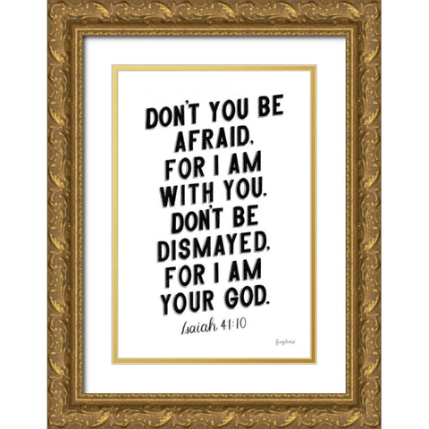 Bible Saying I BW Gold Ornate Wood Framed Art Print with Double Matting by Thorns, Becky