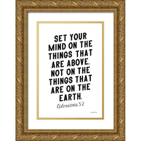 Bible Saying II BW Gold Ornate Wood Framed Art Print with Double Matting by Thorns, Becky