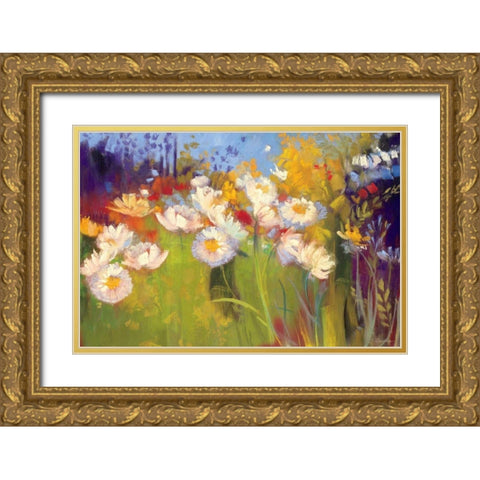 Contemporary Meadow Gold Ornate Wood Framed Art Print with Double Matting by Rowan, Carol