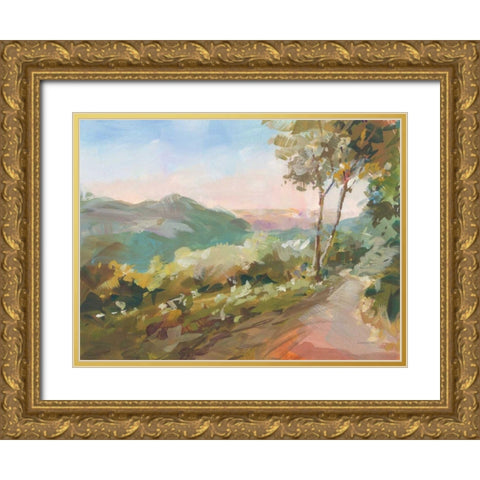 Valley Views Gold Ornate Wood Framed Art Print with Double Matting by Nai, Danhui
