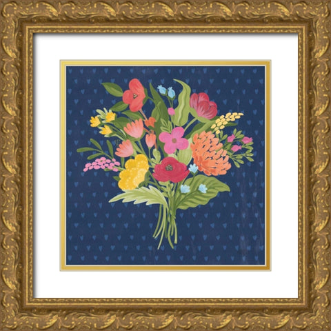Love Letters X No Banner Blue Gold Ornate Wood Framed Art Print with Double Matting by Marshall, Laura