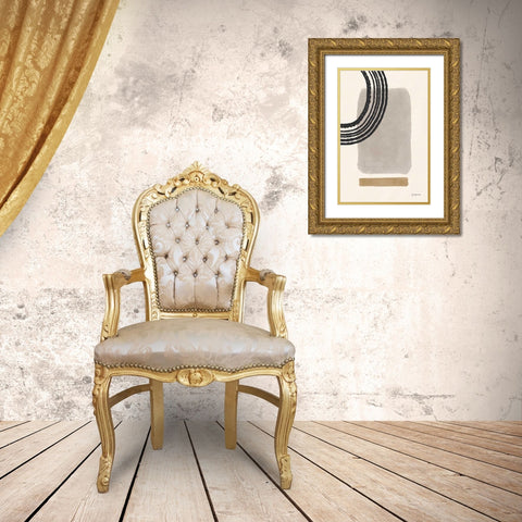 Geo Abstract III Neutral Pink Gold Ornate Wood Framed Art Print with Double Matting by Thorns, Becky