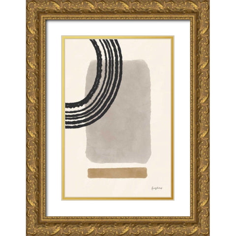 Geo Abstract III Neutral Pink Gold Ornate Wood Framed Art Print with Double Matting by Thorns, Becky