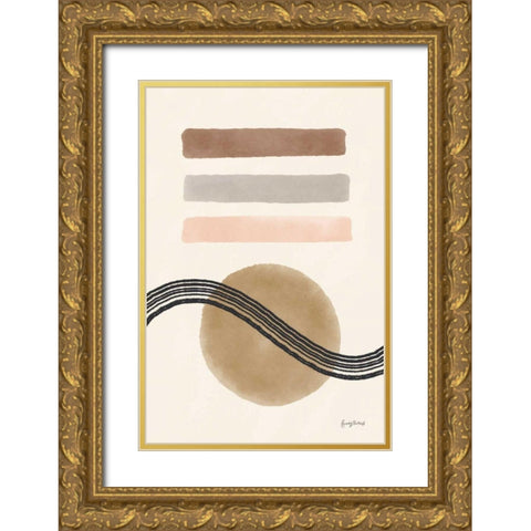 Geo Abstract IV Neutral Pink Gold Ornate Wood Framed Art Print with Double Matting by Thorns, Becky