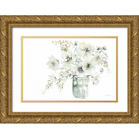 Sunrise Bouquet Gold Ornate Wood Framed Art Print with Double Matting by Pete, Katrina