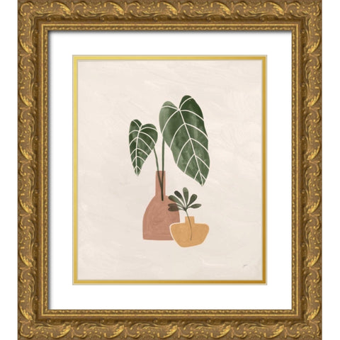 Boho Vessels I Gold Ornate Wood Framed Art Print with Double Matting by Panganiban, Karyn