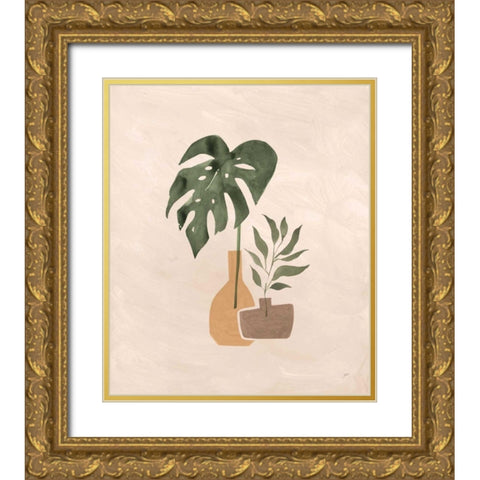 Boho Vessels II Gold Ornate Wood Framed Art Print with Double Matting by Panganiban, Karyn