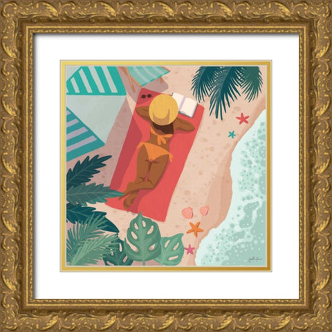 Beach Babes I Gold Ornate Wood Framed Art Print with Double Matting by Penner, Janelle