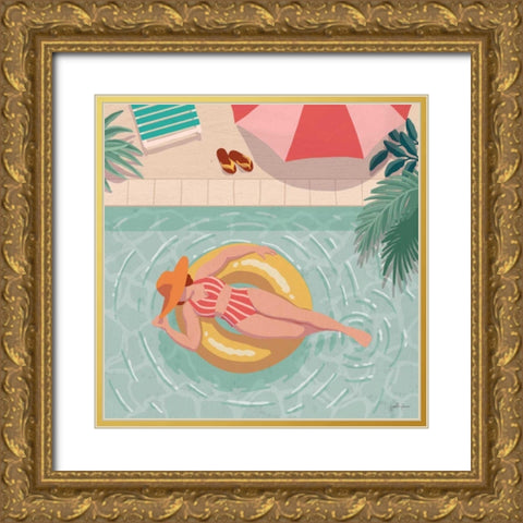 Beach Babes II Gold Ornate Wood Framed Art Print with Double Matting by Penner, Janelle