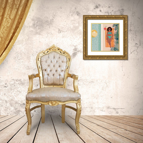 Beach Babes III Gold Ornate Wood Framed Art Print with Double Matting by Penner, Janelle