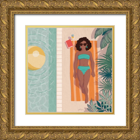 Beach Babes III Gold Ornate Wood Framed Art Print with Double Matting by Penner, Janelle