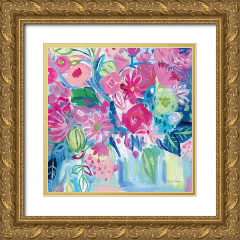 Spring Burst I Gold Ornate Wood Framed Art Print with Double Matting by Zaman, Farida