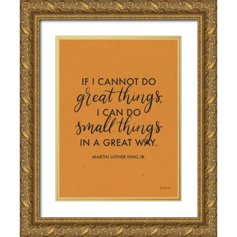 Words of Wisdom III Orange Crop Gold Ornate Wood Framed Art Print with Double Matting by Thorns, Becky