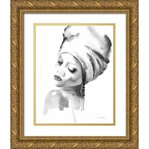 Woman I BW Gold Ornate Wood Framed Art Print with Double Matting by Valle, Aimee Del