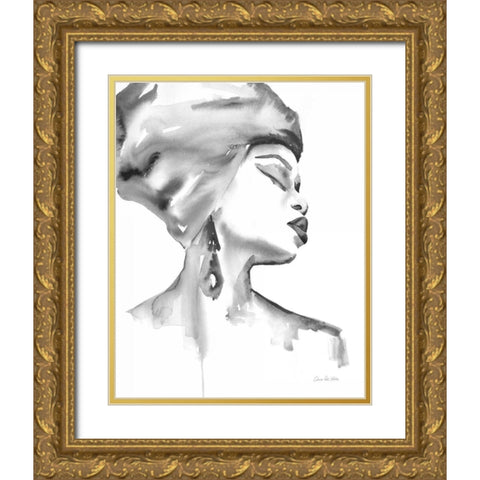 Woman III BW Gold Ornate Wood Framed Art Print with Double Matting by Valle, Aimee Del