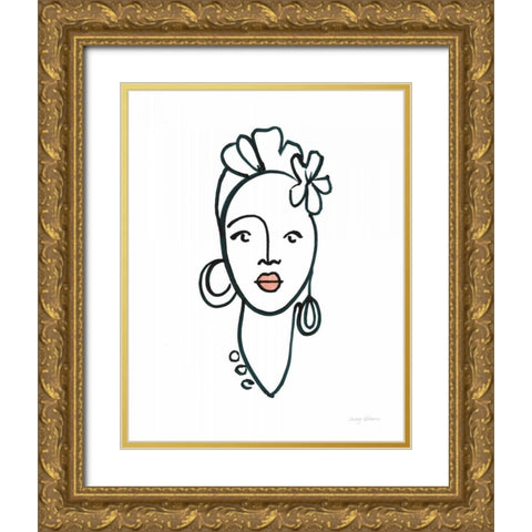 Beauty III Pink Lips Gold Ornate Wood Framed Art Print with Double Matting by Tillmon, Avery
