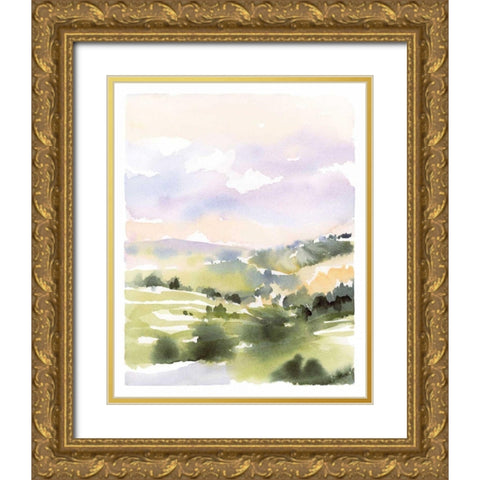 Spring Hills I Gold Ornate Wood Framed Art Print with Double Matting by Pete, Katrina