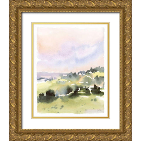 Spring Hills II Gold Ornate Wood Framed Art Print with Double Matting by Pete, Katrina