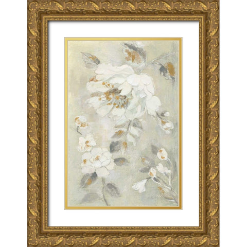 Romantic Spring Flowers II White Gold Ornate Wood Framed Art Print with Double Matting by Vassileva, Silvia