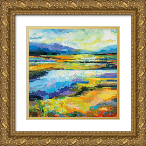 Fall Marsh Gold Ornate Wood Framed Art Print with Double Matting by Vertentes, Jeanette