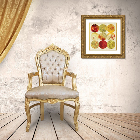 Raindots Gold Ornate Wood Framed Art Print with Double Matting by Wild Apple Portfolio