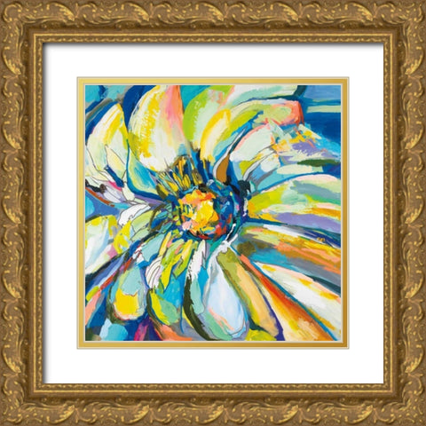 Zinnia Gold Ornate Wood Framed Art Print with Double Matting by Vertentes, Jeanette
