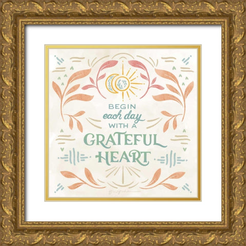 Heart and Mind I Gold Ornate Wood Framed Art Print with Double Matting by Graham, Gia