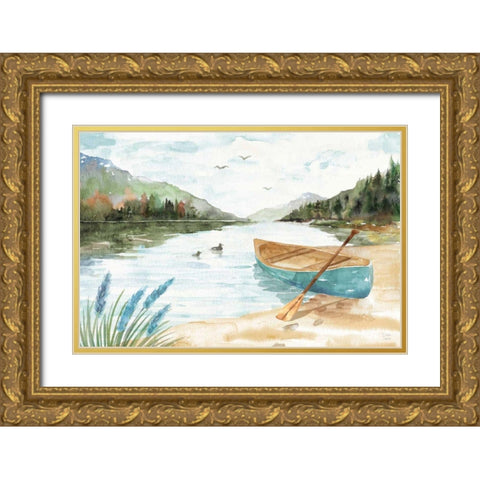 Lake Love I Gold Ornate Wood Framed Art Print with Double Matting by June, Dina