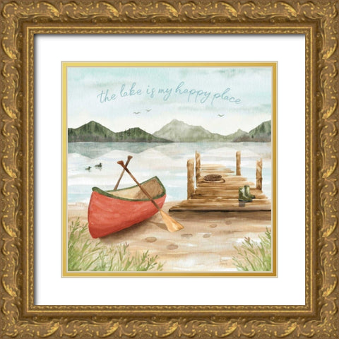 Lake Love III Gold Ornate Wood Framed Art Print with Double Matting by June, Dina