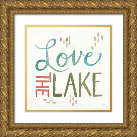 Lake Love VII Gold Ornate Wood Framed Art Print with Double Matting by June, Dina