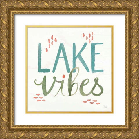 Lake Love VIII Gold Ornate Wood Framed Art Print with Double Matting by June, Dina