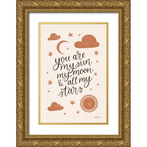 Celestial Boho I Gold Ornate Wood Framed Art Print with Double Matting by Thorns, Becky