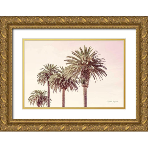 Pastel Palms Gold Ornate Wood Framed Art Print with Double Matting by Urquhart, Elizabeth