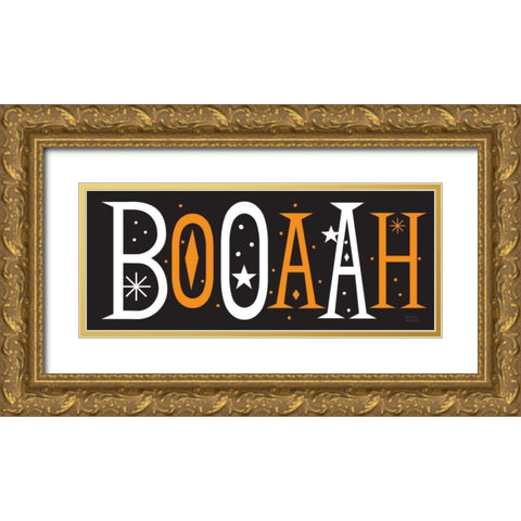 Festive Fright Booaah Gold Ornate Wood Framed Art Print with Double Matting by Mullan, Michael