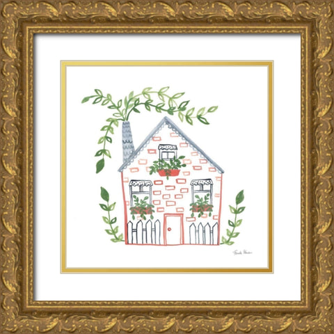 Home Sweet Home III Gold Ornate Wood Framed Art Print with Double Matting by Zaman, Farida