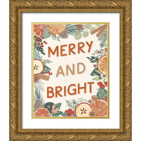 Holiday Spice II Gold Ornate Wood Framed Art Print with Double Matting by Marshall, Laura