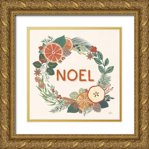 Holiday Spice V Gold Ornate Wood Framed Art Print with Double Matting by Marshall, Laura