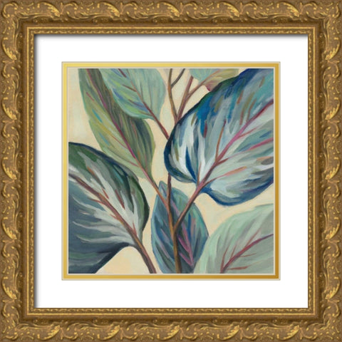 Greenhouse Leaves Gold Ornate Wood Framed Art Print with Double Matting by Vassileva, Silvia