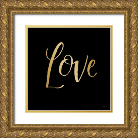 Blooming Delight Love Gold Ornate Wood Framed Art Print with Double Matting by Jackson, Jenaya