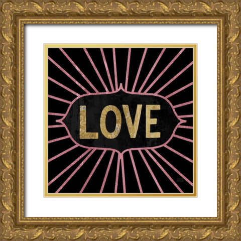 Jolly Holiday Love Gold Ornate Wood Framed Art Print with Double Matting by Mullan, Michael
