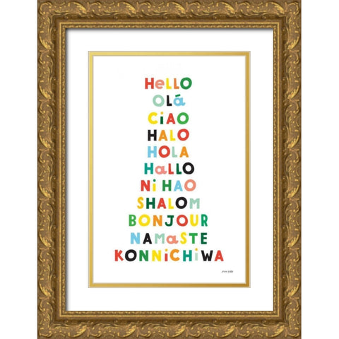 Language of Hellos Gold Ornate Wood Framed Art Print with Double Matting by Kelle, Ann